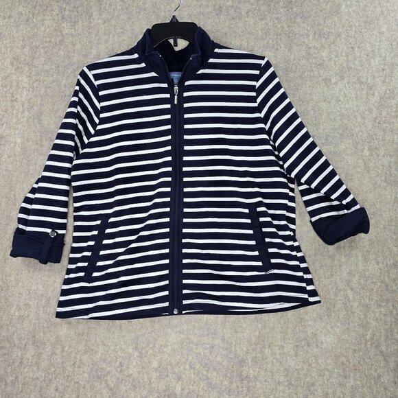 Cottonwood Canyon Womens Navy Striped Jacket XL Cotton/Polyester - Picture 1 of 7